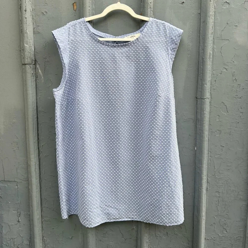 Ann Taylor Plus Sleeveless Swiss Dot Blouse, size 22